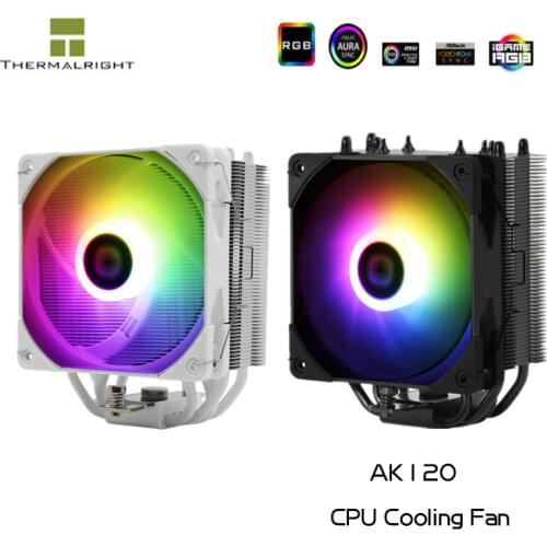 Thermalright Tower Desktop CPU Cooling Fan Cooler For Intel 115x 2011 2066 AMD AM4,12cm PWM RGB Fan Radiator 5V SYNC Black/White