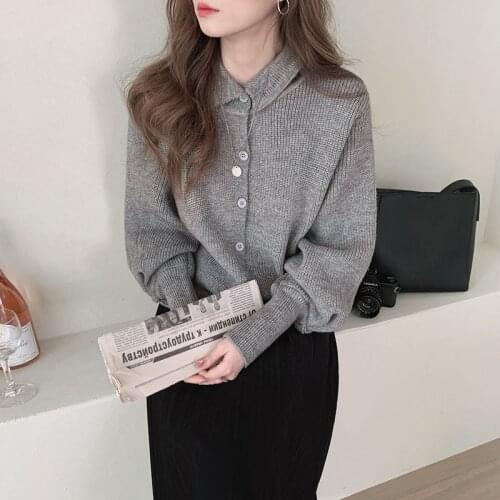 New Oversize Womens Sweaters Autumn Vintage Cardigans Loose Winter Sweater Knitted New Women Cardigan Knit Button Loose