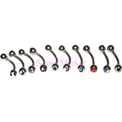 New Arrival Print Logo Eyebrow RING Jewelry Eyebrow Piercing Different Logo High Quality 1.2*8*3mm 50pcs/lot Free Shipping