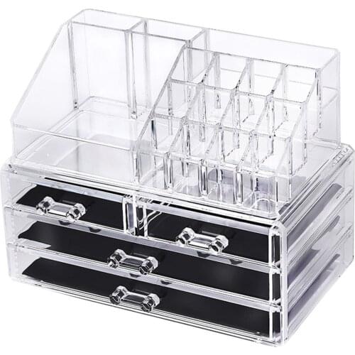 New Design Desktop Multi Functional Transparent Acrylic Makeup Organiser Cosmetics Storage Box Home Organization Accessories