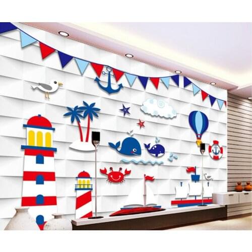 Custom papel DE parede infantil, 3D Mediterranean style murals for children room living room TV setting wall wallpaper