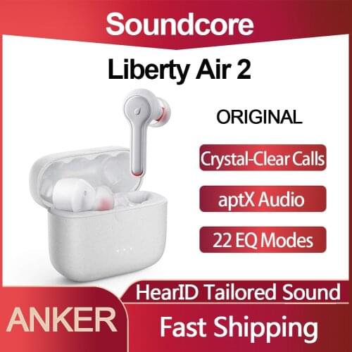 Original Soundcore Liberty Air 2 TWS True Wireless Earbuds Wireless Charging aptX Audio HearID Tailored Sound Earphone Bluetooth