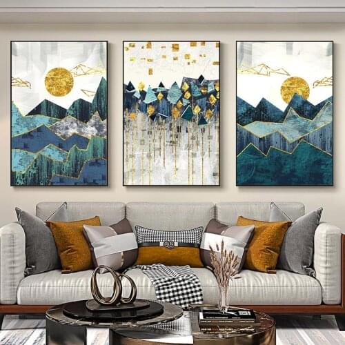 Landscape Canvas Painting On The Wall Art Canvas Prints Wall Art Abstract Sunrise mountain Pictures for Living Room Home Decor