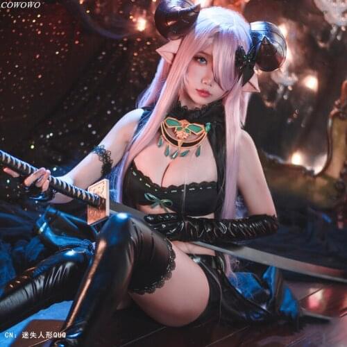 Anime Granblue Fantasy Narmaya Cosplay Cosutme Black butterfly Dream Dress Sexy Lovely Uniform Outfit Suit Role Play Clothing