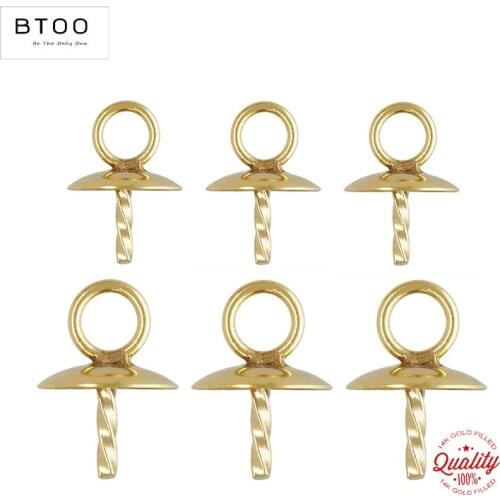 Real 14K Gold Filled Cup Twist Peg Drops 3MM/4MM/6MM Gold Bead Cap Gold Filled Jewelry Findings DIY Accessories