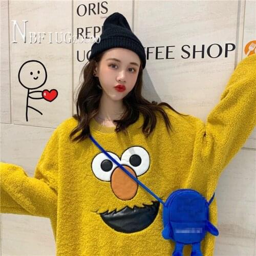 Imitation Lambswool Pullover Women Sweatshirt Korean Students Loose Thick Female Sweatshirts