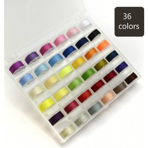 25/36/50pcs/set Coloful Sewing Thread 25 Grid Clear Plastic Machine Bobbins Embroidery Pre-wound Bobbins Thread kit