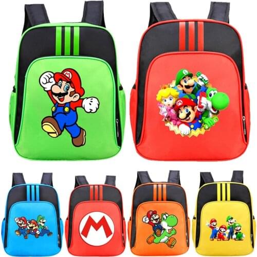 Cartoons Super Mary Mario brothers backpack Cartoons Childrens backpack boy girl school bag kindergarten Everyday backpack
