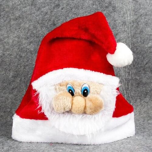 Santa Claus Hats For Christmas Decor Thicken Xmas Hat Festival Masquerade Party Christmas Cap Gift For New Year