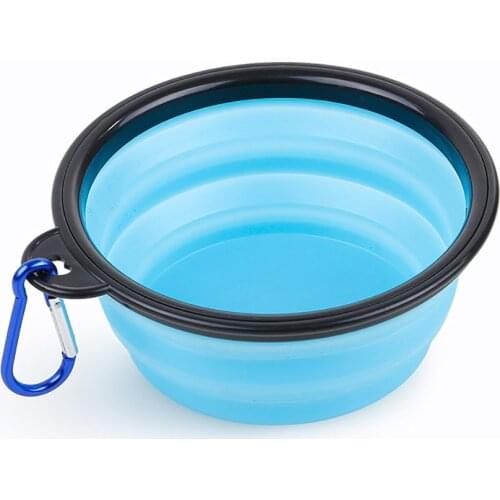 Collapsible Dog Bowl, Foldable Expandable Cup Dish for Pet Cat Food Water Feeding Portable Travel Bowl Free Carabiner