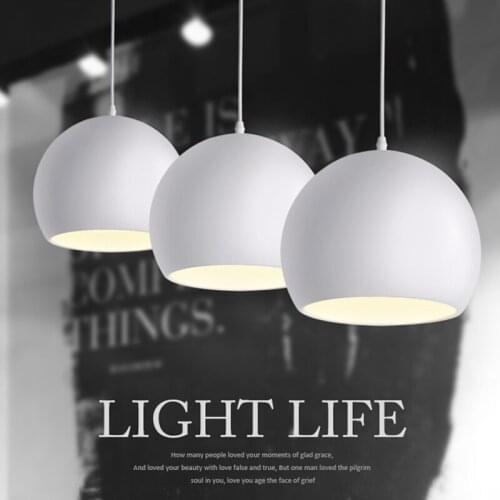Modern Simple Industrial style Black/White Fashion LED E27 Pendant lamps for creative Nordic Restaurant/Bedroom Pendant lights