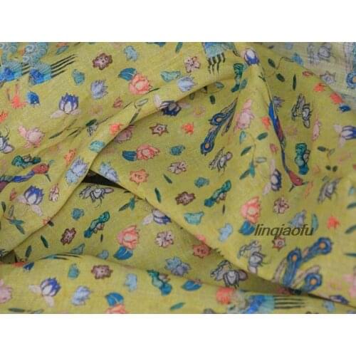 Special original womens fabrics, new high-quality printed ramie fabrics