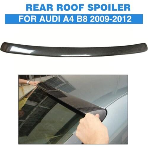 Carbon Fiber Rear Roof Spoiler Window Wing Lip For Audi A4 B8 Saloon 2009 - 2012 Roof Spoiler