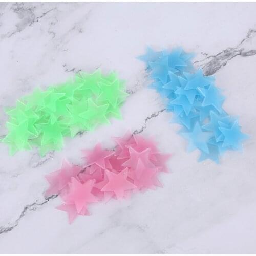 100PCS/Bag 3D Stars Glow In The Dark Wall Stickers Luminous Fluorescent Wall Stickers For Kids Baby Room Bedroom