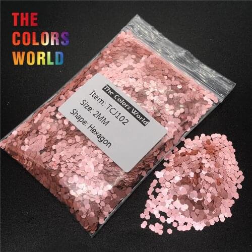 TCJ102 Pearlescent Matte Light Rose Color Hexagon Shape For Nail Glitter Nail Art Decorations Makeup Facepaint DIY Accessorie