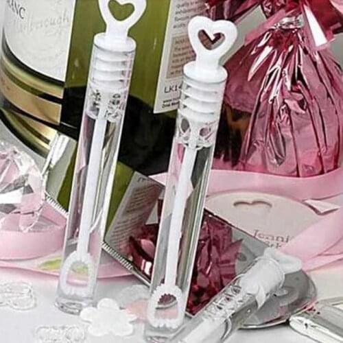 10Pcs Heart Wand Tube Empty Soap Bubble Bottles Kids Gifts Toy Birthday Wedding Decor Bubble Transparent Bottles Party Supplies