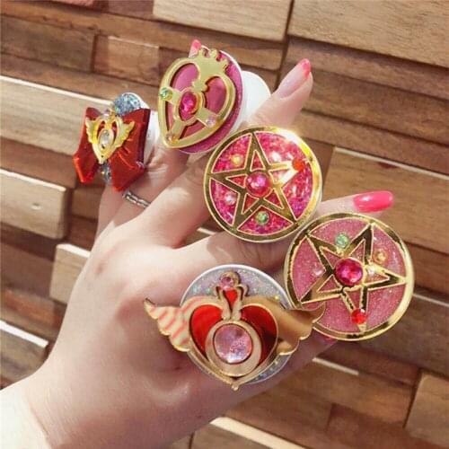 Anime Universal Sailor Moon Phone Stretch Bracket Cartoon Finger Ring Holder Socket