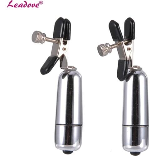 1 Pair Bullet Nipple Clamps SM Adult Game Vibrator Breast G-spot Clitoris Flirting funny Erotic for Women Sex Toys SP0102