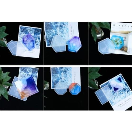 1PC Transparent Silicone Mold irregular geometric Cup Pad Handcrafted Resin Mold Silicone Molds