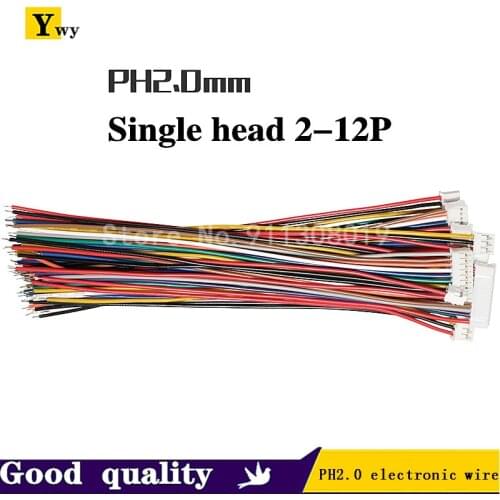 10pcs Mini Micro 2.0 PH Connector Female 2/3/4/5/6/7/8/9/10-Pin Plug With Wires Cables Socket 10/20/30cm 26AWG PH2.0 New