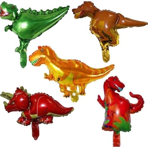 10pcs Mini Dinosaur Foil Balloon Animal Balloons Baby Shower Birthday Party Decorations Air Globos Boys Kids Inflatable Toys