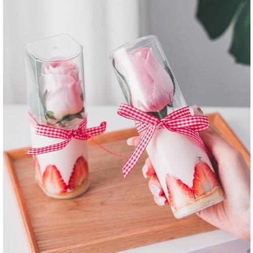 10pcs High quality Thanksgiving Disposable Flower Mousse Cake Box Square Transparent Plastic Dessert Cup Tiramisu Packaging Box