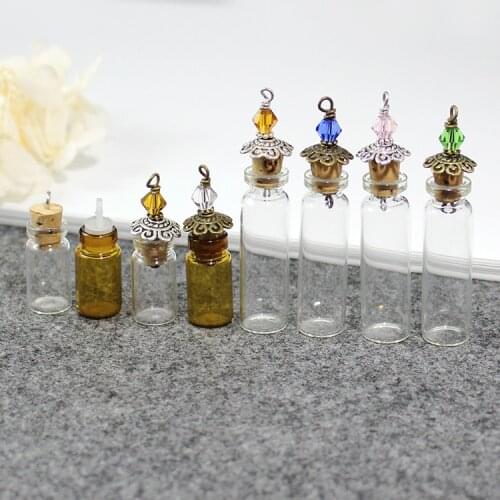 2PCS 22x11MM/40x12MM Mini Vials With Metal Corks glass bottles DIY Bottles/cork stopper (mini/miniature)