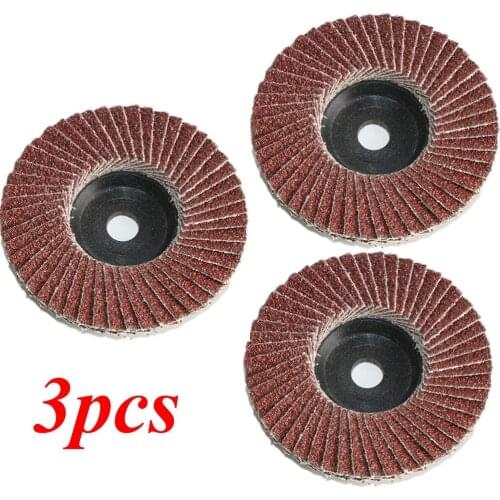 3pcs Flat Flap Discs 75mm 3 Inch Sanding Discs 80 Grit Grinding Wheels Blades Wood Cutting For Angle Grinder