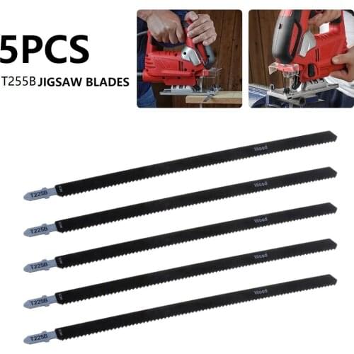 5pcs 250mm Jig Saw Blade HCS Jigsaw Blade Sheet Panels Hard Wood Metal Cutting Woodworking Cutter T225B For Makita Bosch Dewalt