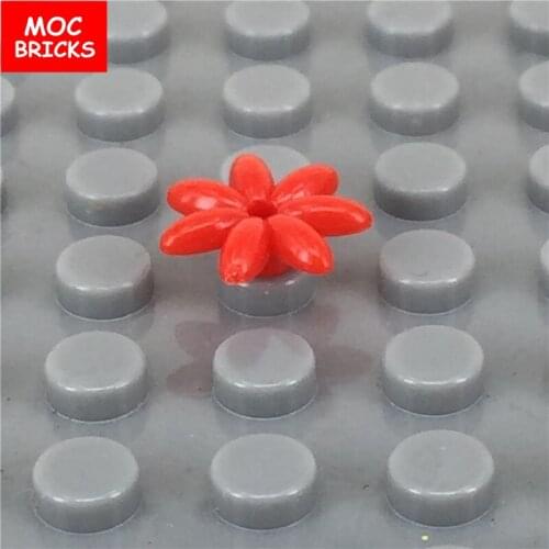 50 pcs/lot MOC Bricks DIY Plant Red Friends Flower with 7 Thin Petals New fit with 93081e Educational Building kid Blocks gift