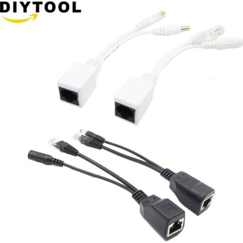 POE Adapter cable RJ45 Injector Splitter Kit Tape Screened Passive Power Over Ethernet Synthesizer Separator Combiner