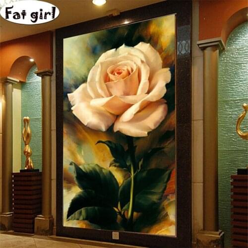 Diamond Painting 5D DIY Full Square/Round Drill Yellow rose rhinestone Embroidery Cross stitch Mosaic Home decoration painting