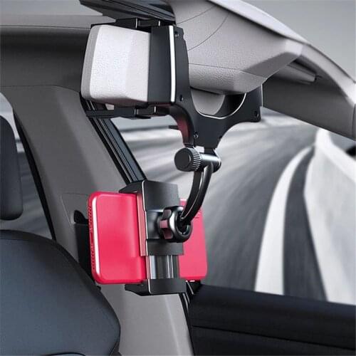 Car Phone Holder Rearview Mirror Mount GPS Stands Mobile Phone Bracket Car Holder Accessories Navigation Driving Recorder Clip