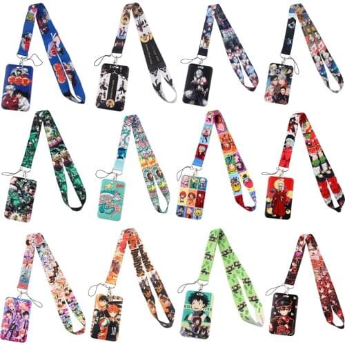 CB0181 Anime Card Cases Lanyard Key Lanyard Cosplay Badge ID Cards Holders Neck Straps Keychains Student Office Accessories