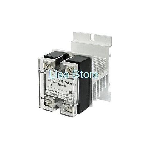 DC-AC DC 4-32V 24-480V AC SSR Solid State Relay 40A w Heat Sink