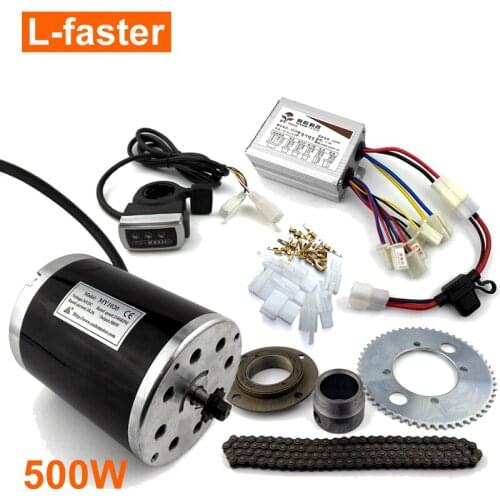 Bracketless 500W Electric Kickscooter Motor With Chain Drive System Use Thumb Throttle With Battery Indicator LED Lights