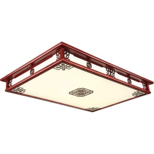 Chinese living room ceiling lamp solid wood bedroom room antique lamp solid wood acrylic rectangular led lamp ZS43