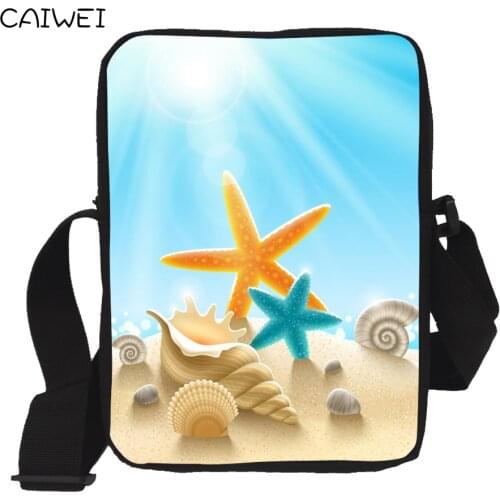 Mini Messenger Bags For Girls Fashion Beach starfish Casual Travel Cross Body Bags Summer Holiday Pattern Women Handbags