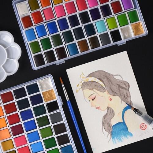 Separately packed solid watercolor gouache paint set, beginner painting tools, student childrens painting assistant, safety