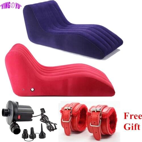 Sex Inflatable Sofa Bed Velvet Soft Living Room Sofa Chair Adult Games Couple Erotic Toys For Women Sex Furniture