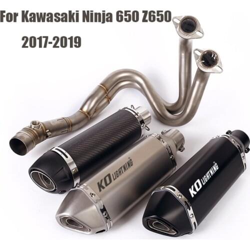 For Kawasaki Ninja 650 Z650 2017-2019 Exhaust Tip Escape Muffler Pipe 51mm Slip On Connect Link Tube Motorcycle Front Header