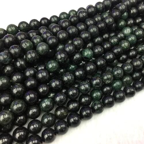 Natural Genuine Black Green Jade Round Jewellery Loose Ball Beads 6-10mm 15" 06132