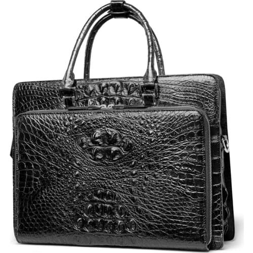 New Designer Mens Crocodile Leather Laptop Computer Men Bag Messenger Bags Business Briefcase Luxury Casual Office Handbags