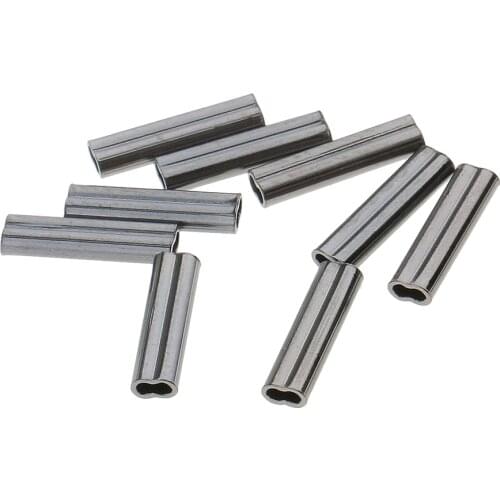 100pcs Double Barrel Fishing Crimp Sleeves for Rig Making, Mixed Size 0.8mm 1.2mm