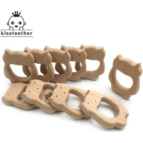 Organic Beech Wooden Viking Natural Handmade Wooden Teether DIY Wood Personalized Pendent Eco-Friendly Safe Baby Teether Toys