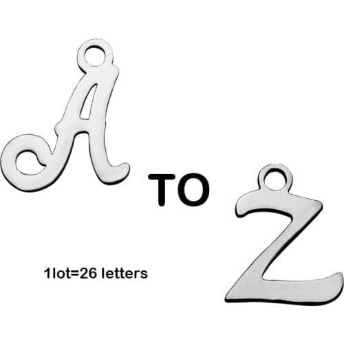 Grace Moments TOP Stainless Steel Alphabet Charms DIY Initials From A-Z Wholesale Alphabets 26pcs/lot Never Fade Pendant Charm