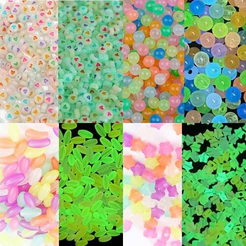 Mix Size 50-200Pcs Strong Luminous Beads Glow In The Dark Fishing Loose Spacer Beads for Jewellery Marking DIY Necklace Bracelet