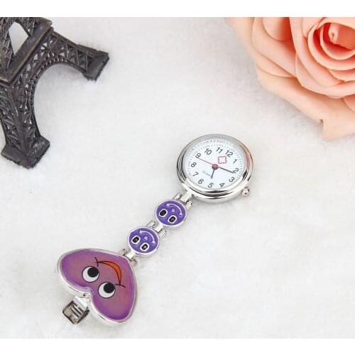 Pocket Watches Silicone Nurse Heart Shape Watch Brooch Tunic Fob Watch With Free Battery Doctor Medical reloj de bolsillo Q