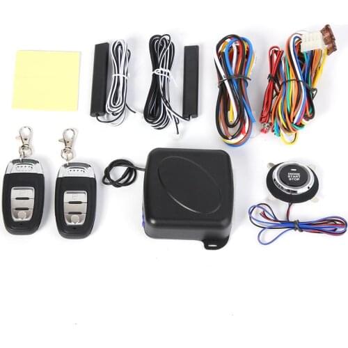 12V Keyless Entry Alarm System 9pcs/set Car SUV Keyless Entry Engine Start Alarm System Push Button Remote Starter Stop