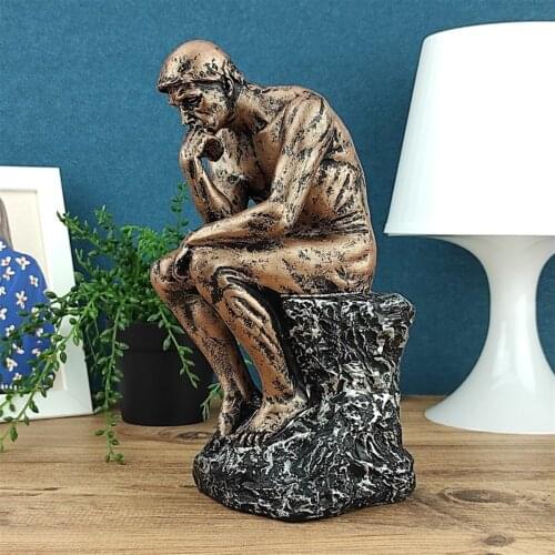 Resin The Thinker Statue Famous Thinking Man Sculptures Home Decor Art Crafts Gifts